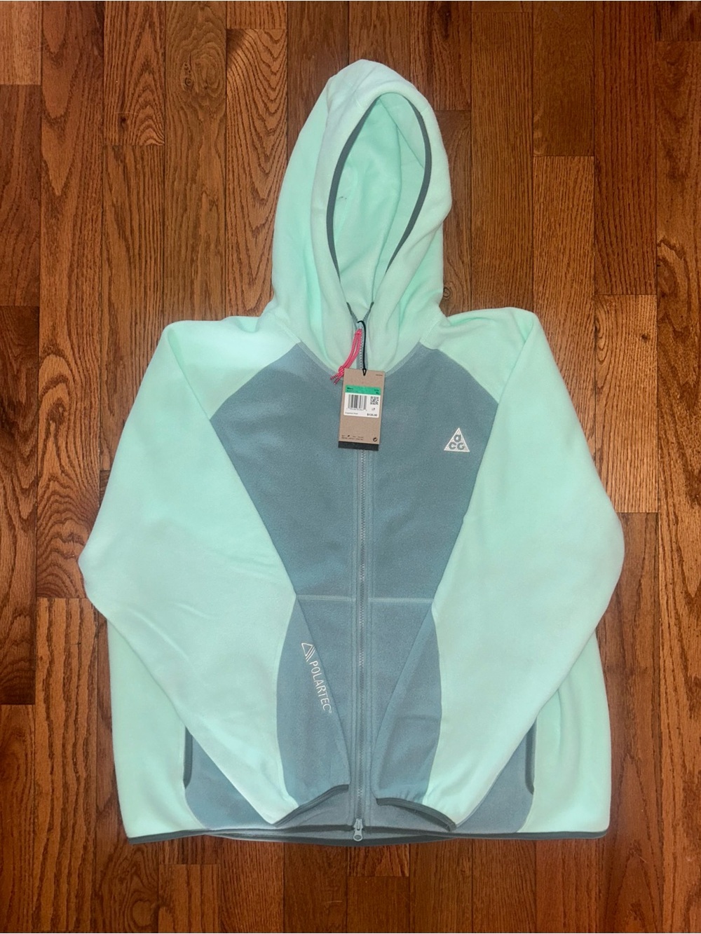 Nike ACG "Wolf Tree" Hooded Polartec Mint Foam Fleece Size XL NEW